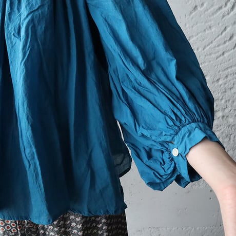 R&D.M.Co- khadi cotton  gather smock (blue)