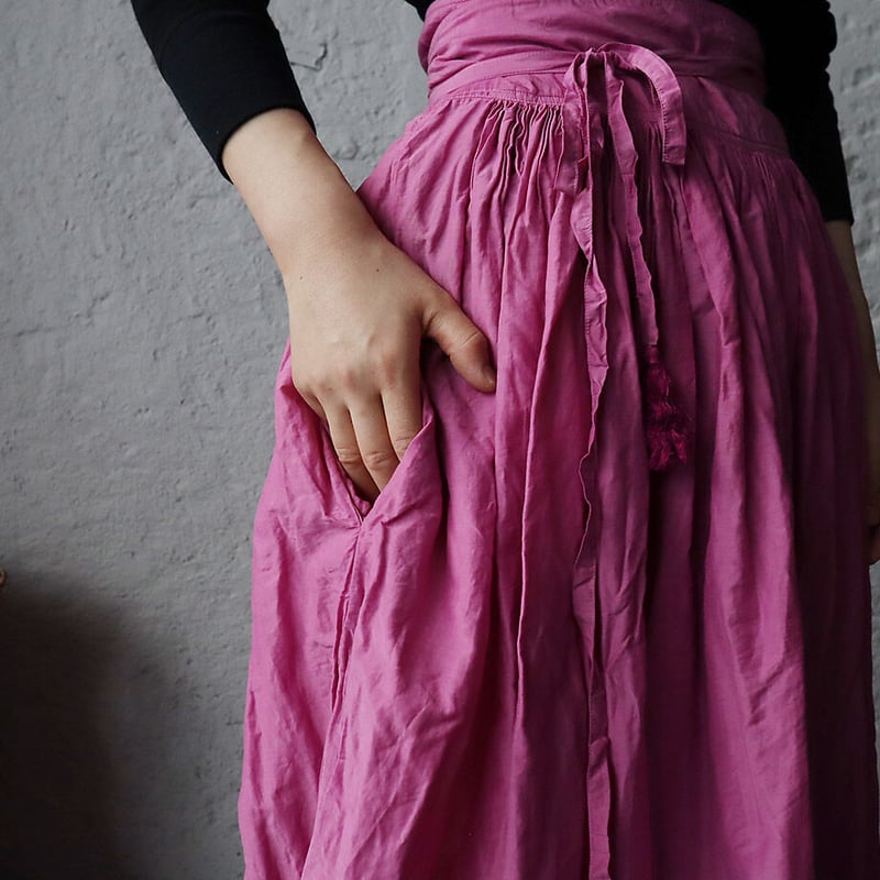 最終値下げ★超美品★Tabrikタブリク巻きスカート Tabrik gathered skirt (botanical dye pink) | ni
