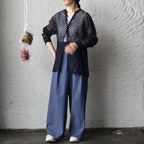 NOTA sheer blouse (black/navy)