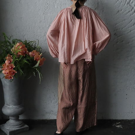 R&D.M.Co- khadi cotton  gather smock (pink)
