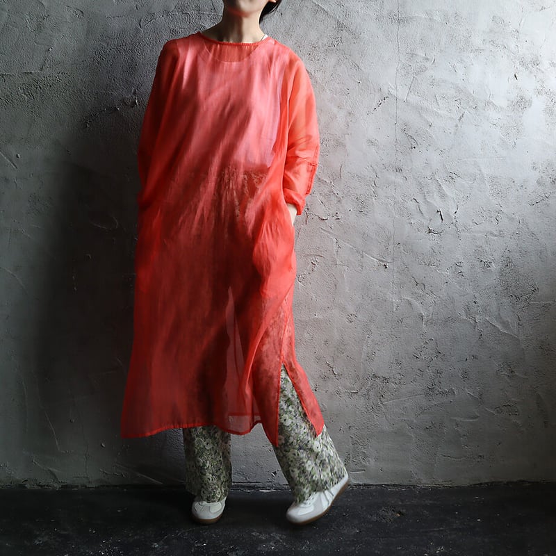 tabrik オーガンジー　タッセルドレス Tabrik organdy dress (coral) | nii-B | WEBSHOP