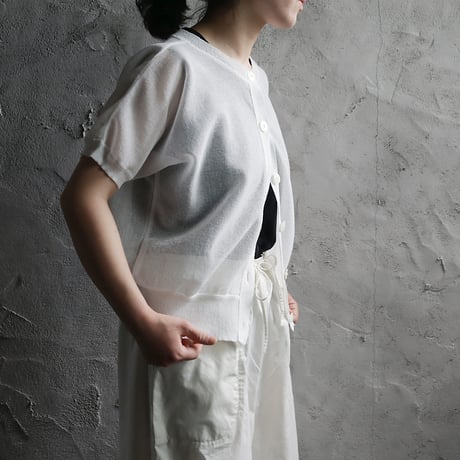 Le pivot ramie short cardigan(offwhite)