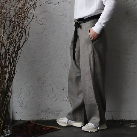.less linen wrap pants (gray)