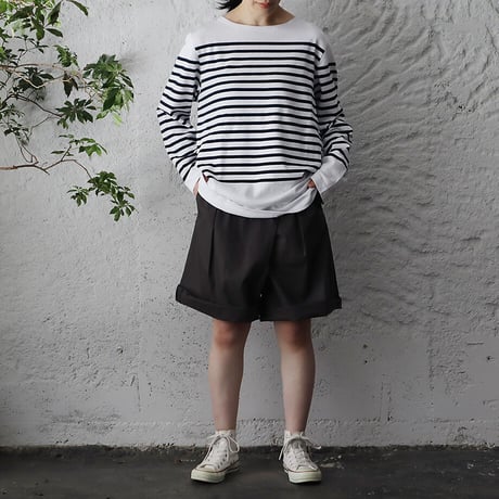 france navy type  border long sleeve shirt (blue or navy)