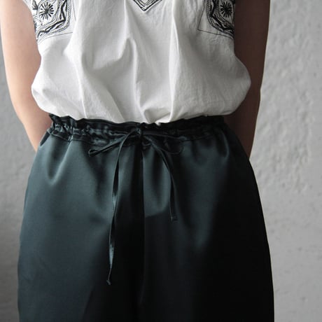 NOTA  satin pants (dark green)