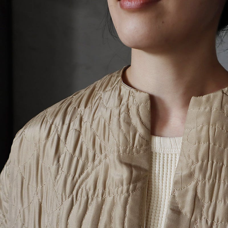レア TOWAVASE silk quilt robe beige TOWAVASE silk quilt robe (beige) | nii-B | WEBSHOP
