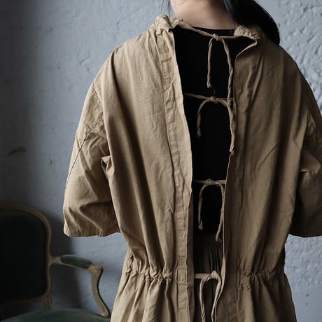 hospital surgical gown short sleeve (beige)