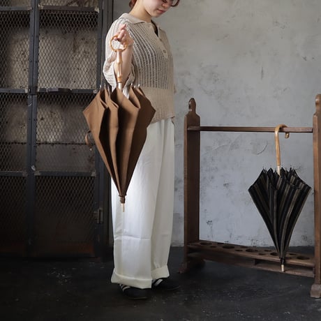Tabrik parasol with bamboo ring (brown stripe)