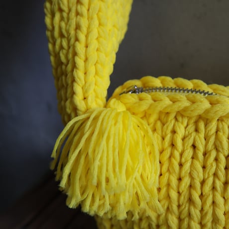R&D.M.Co- lilian yarn handknit bobybag (black/gray/yellow)