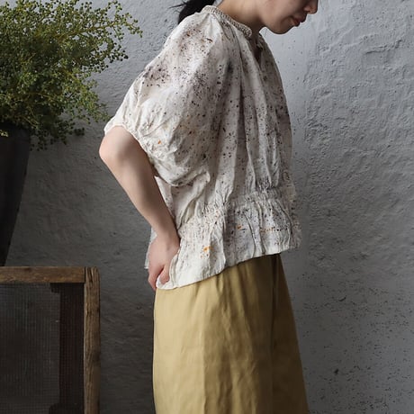 Tabrik linen puff blouse (zakuro-logewood)