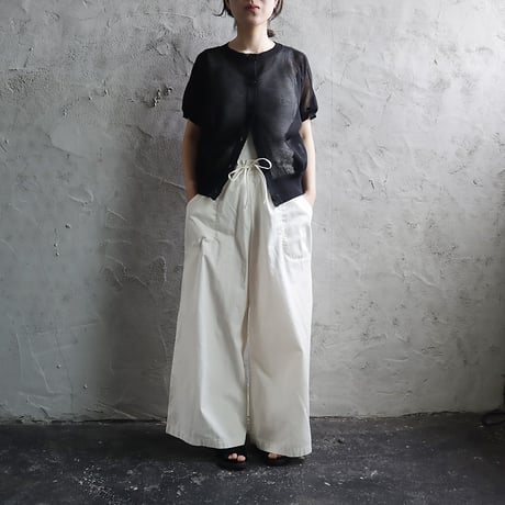 Le pivot ramie short cardigan(black)