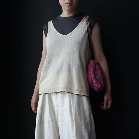 NOUVELLES DU PARADIS cotton knit vest (ivory)