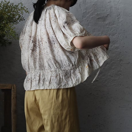 Tabrik linen puff blouse (zakuro-logewood)