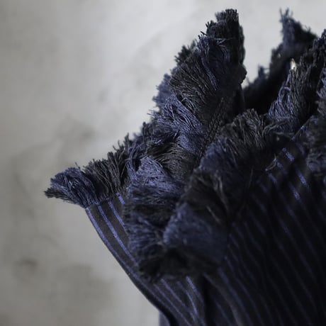 Tabrik fringe parasol (black x blue stripe)