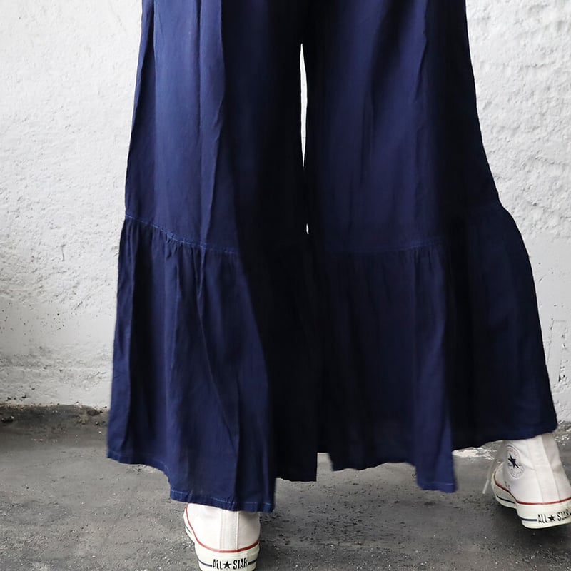 Tabrik gather pants (hon-aizome) | nii-B | WEBSHOP