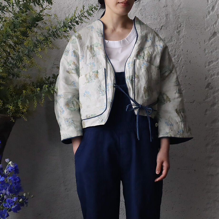 【極美品】TOWAVASE Frais linen jacket (multi) TOWAVASE Frais linen jacket (multi) | nii-B | W