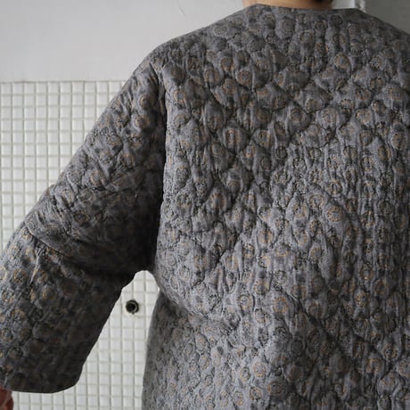 TOWAVASE cotton quilt robe (gray x goldprint)