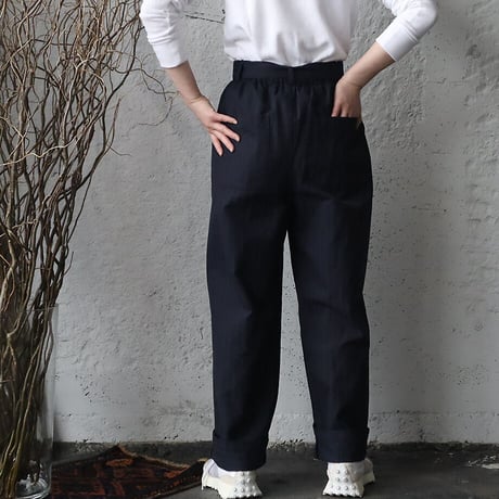 .less cotton pants (navy stripe)