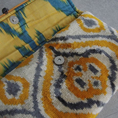 silk velvet clutch bag yellow