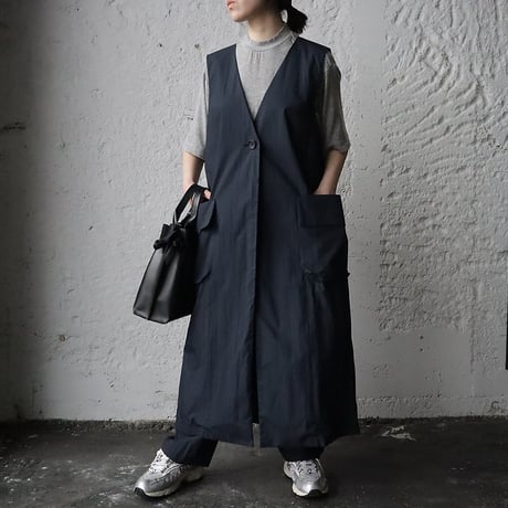 2B long gilet (navy)