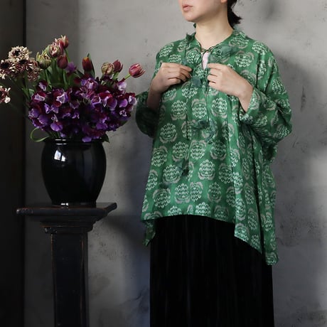 TOWAVASE sarasa silk blouse charlotte (mossgreen)