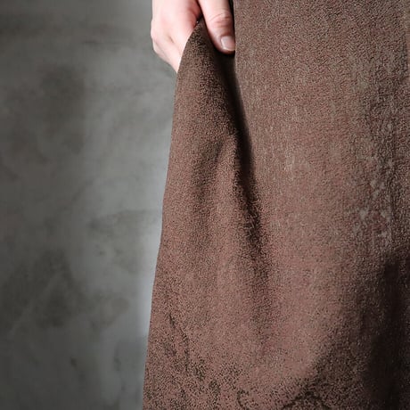 .less jacquard long  gilet (brown)