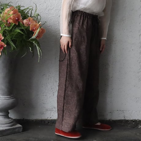 TOWAVASE Ginette linen pants (brown)