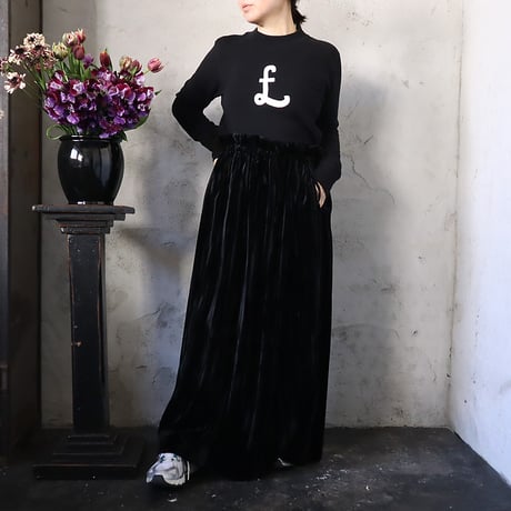 NOTA velvet long skirt (black)
