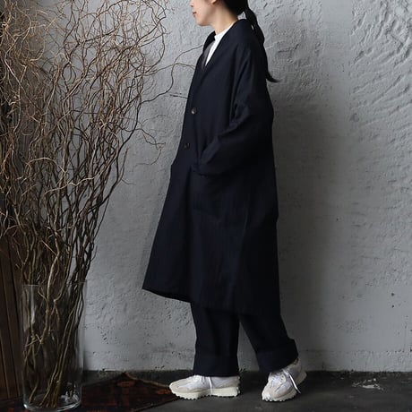 .less cotton jacket coat (navy stripe)