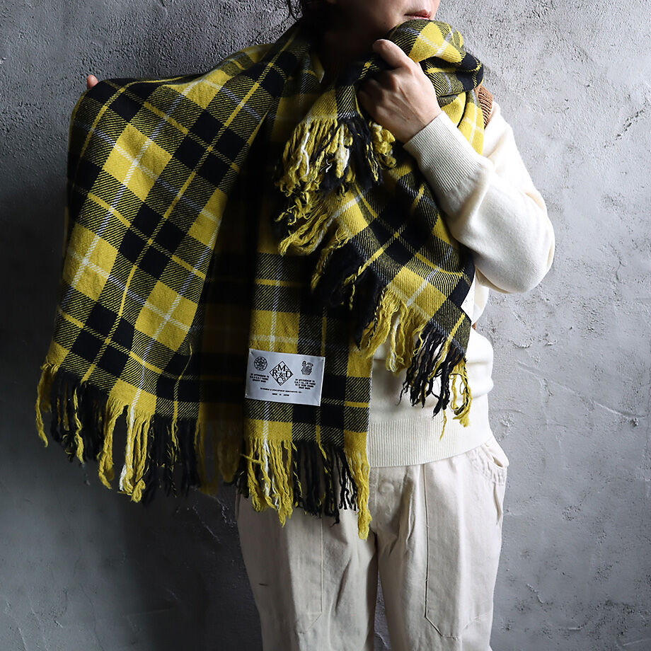 R&D.M.Co- wool blanket (yellow x black check)...