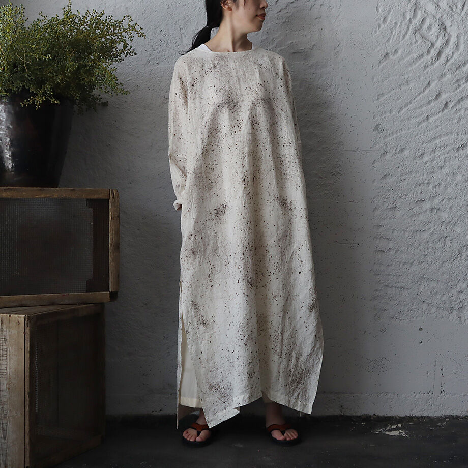 Tabrik linen tassel dress (logewood) | nii-B |