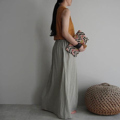 organic cotton long skirt ice gray