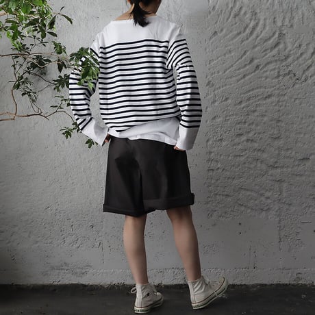 france navy type  border long sleeve shirt (blue or navy)