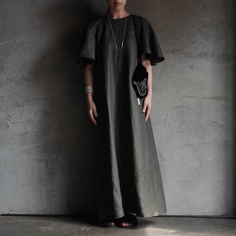 NOTA bell sleeve dress + purse  khaki