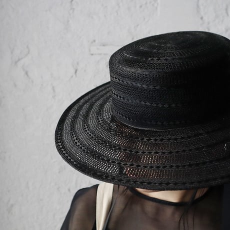 Mia Hat & Accessory lace canotier (black)