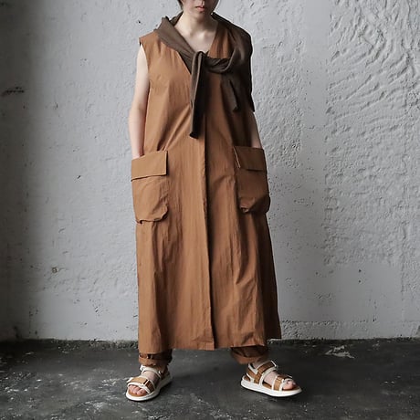 2B long gilet (brown)