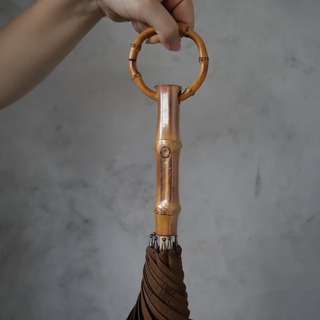 Tabrik parasol with bamboo ring (brown stripe)