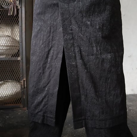 .less jacquard long  gilet (black)
