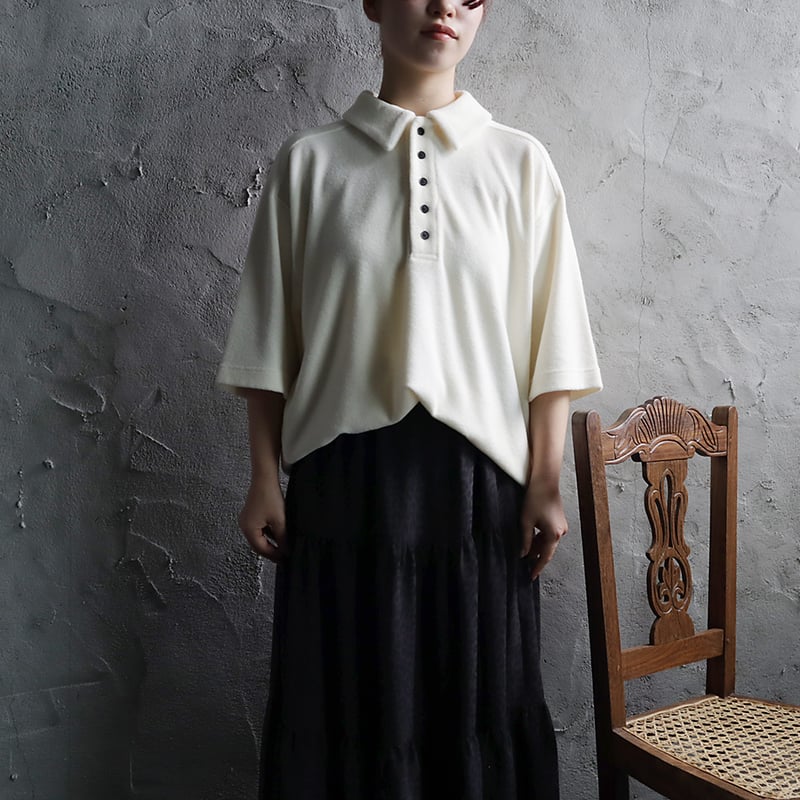 ànuke pile polo tops (ivory) | nii-B | WEBSHOP
