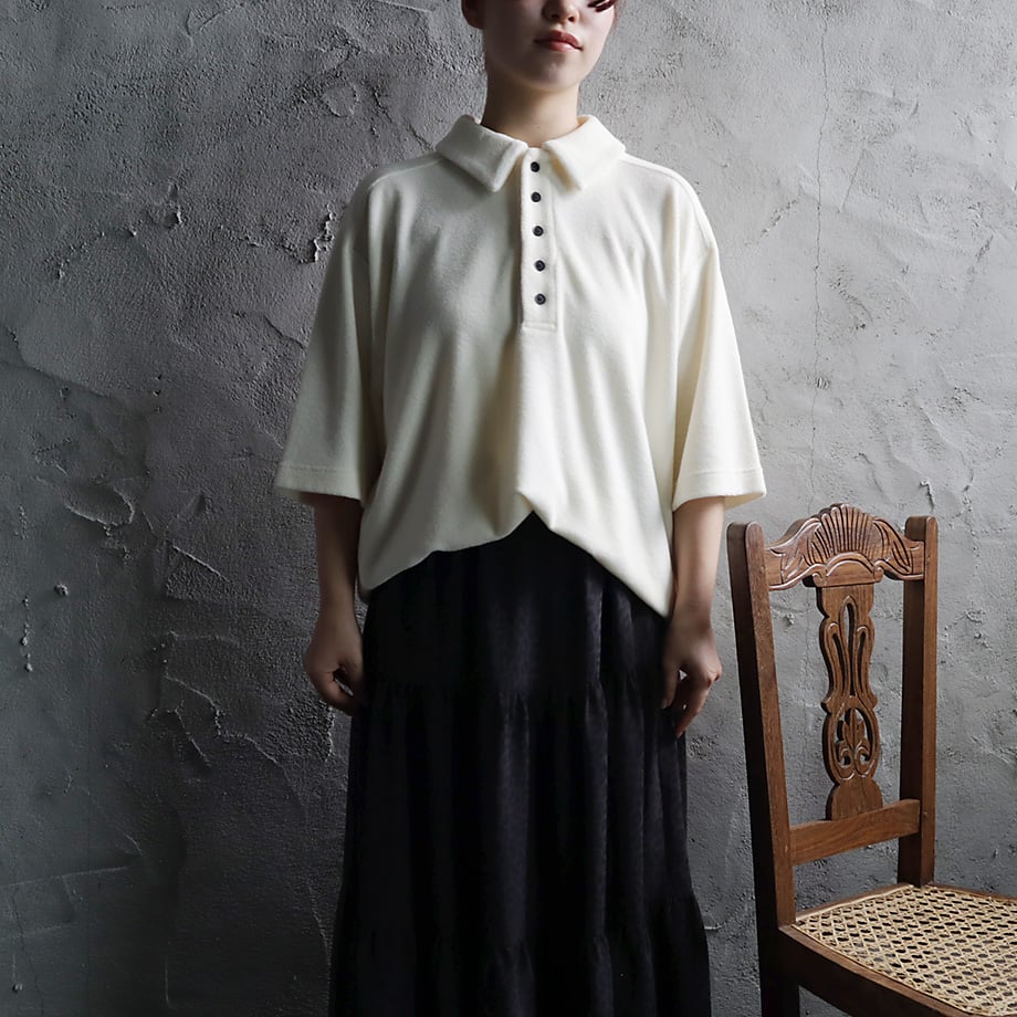 ànuke pile polo tops (ivory) | nii-B | WEBSHOP