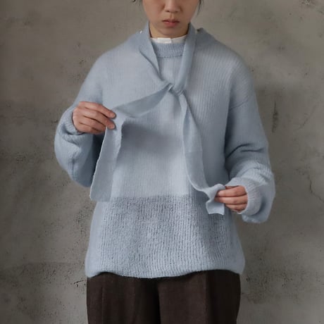 ànuke mohair ribbontie knit (iceblue)