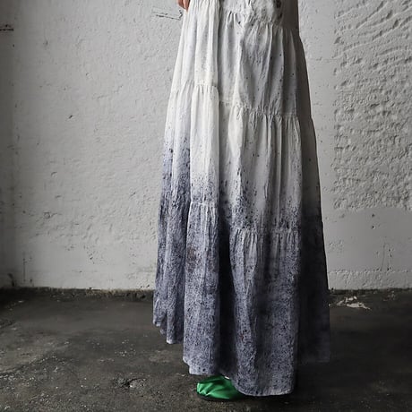 Tabrik cotton silk tiered dress (logewood)