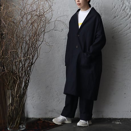 .less cotton jacket coat (navy stripe)