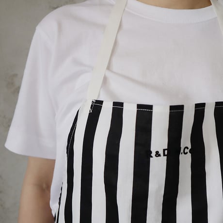 R&D.M.Co- deck-chair stripe apron(black)