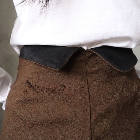 .less jacquard wrap pants (brown)