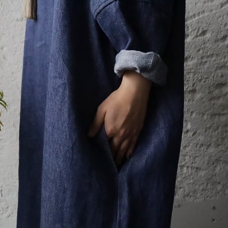 Tabrik linen denim onepiece (light blue)