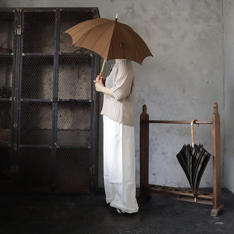 Tabrik parasol with bamboo ring (brown stripe)