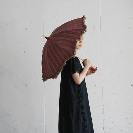 Tabrik parasol  khaki x pink stripe