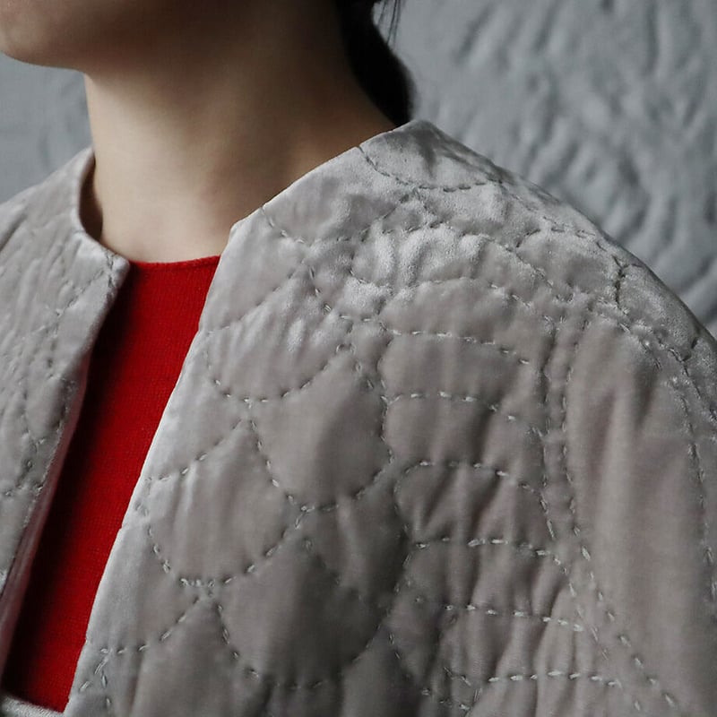 TOWAVASE velvet quilt jacket (gray) | nii-B |