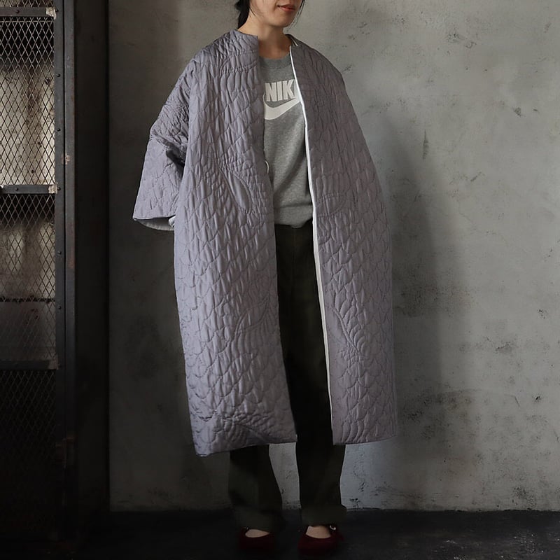 TOWAVASE silk quilt robe (gray) | nii-B | WEBSHOP
